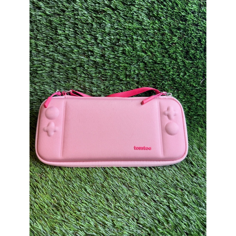 Tomtoc Slim Case for Nintendo Switch Lite Pink Hard Shell Travel Carrier Strap
